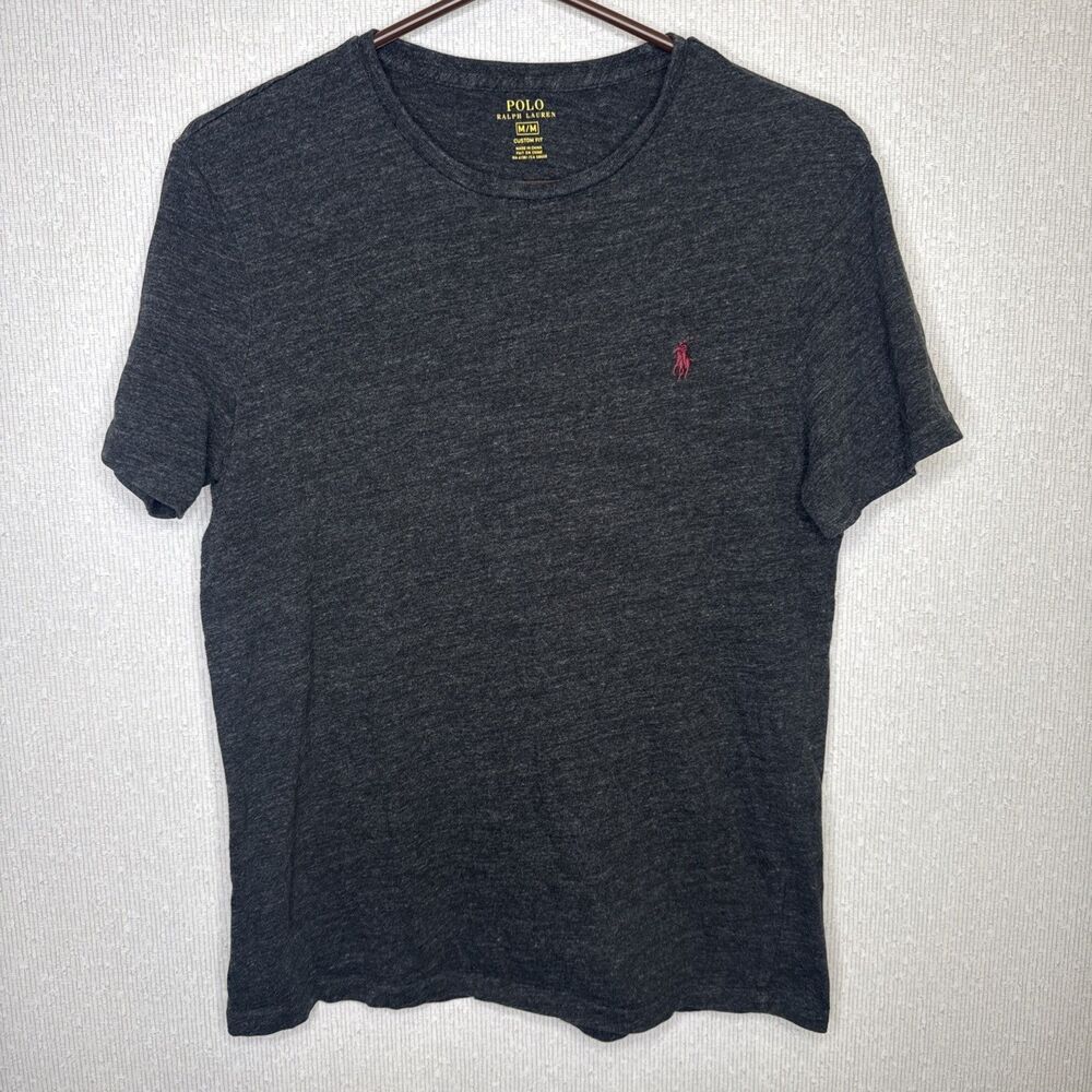 Polo Ralph Lauren Mens Size Medium M Gray Custom Slim Fit Short Sleeve T Shirt